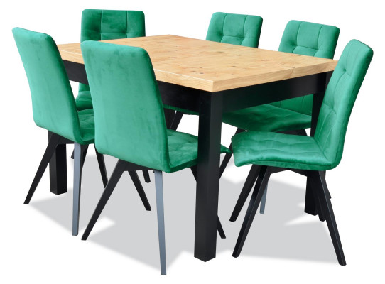 Jídelní set Luxusní stůl 6x židle jídelní židle s opěrkou 7dílná sestava Nový