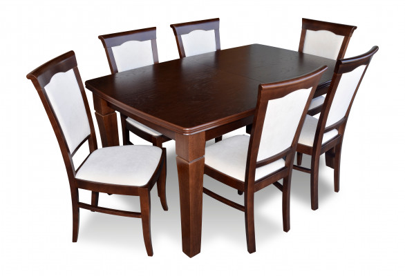 Designer stůl + 6 židle Sada garnitur Kompletní obývací pokoj jídelna