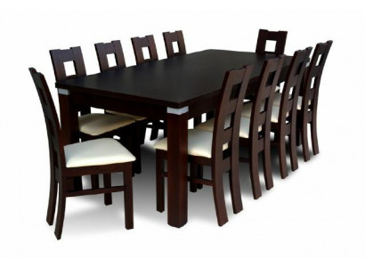 Jídelní stůl s 10 x židlemi jídelní stůl s jídelními křesly z dřeva, 200/290 cm okamžitě