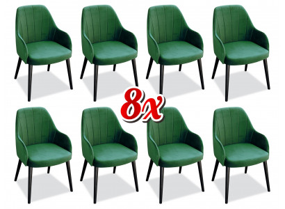 Jídelní židle látkové set 8x židle židle designérský dřevo textilie polstrování židlí
