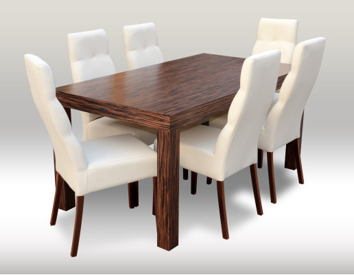 Designer Esstisch Tisch mit 6 Stühlen Esszimmer Gruppe Stuhl Tische