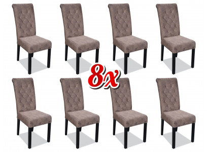 Více barevných židlí Chesterfield x8, designérské luxusní křeslo, potahované křeslo s opěrkou.