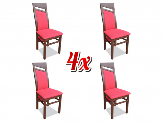 Designer Dřevo Textilie Potahované židle Gastro Jídelní Stůl Tkanina Sada 4x Křeslo Židle