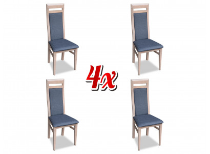 Židle Kuchyň Jídelna Látka Dřevo Set 4x Design židle Textilie Čalounění