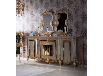 Sideboard Kommoden Anrichte Möbel Modern Garnitur Set 2tlg Spiegel Neu Bufet Skříňka Nábytková souprava Moderní 2dílná sada s nástěnným zrcadlem Nové
