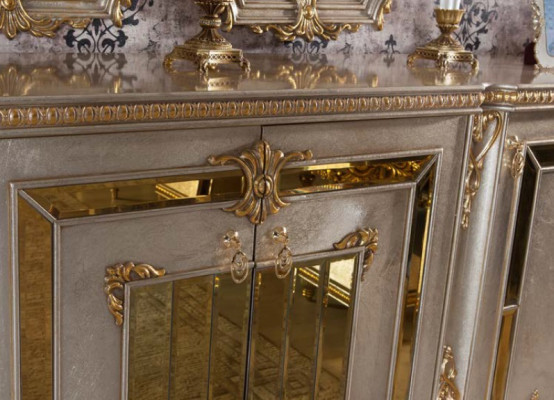 Sideboard Kommoden Anrichte Möbel Modern Garnitur Set 2tlg Spiegel Neu Bufet Skříňka Nábytková souprava Moderní 2dílná sada s nástěnným zrcadlem Nové