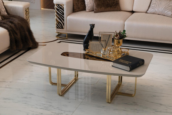 Luxusní sedací souprava 4+3 místná křeslo Kavárenský stůl Moderní 4dílný set Design.