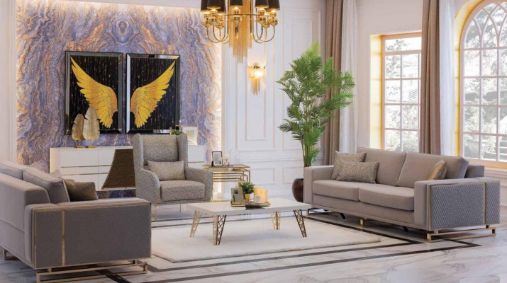Moderní sedací souprava 3+2+1 sedadla Luxusní nábytek Designové pohovky