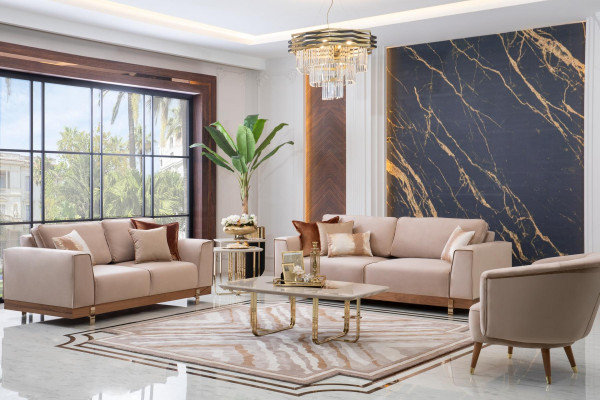 Luxusní sedací souprava 3+2+1 sedadlo křeslo pohovka potah nábytek Design 3 kusy.