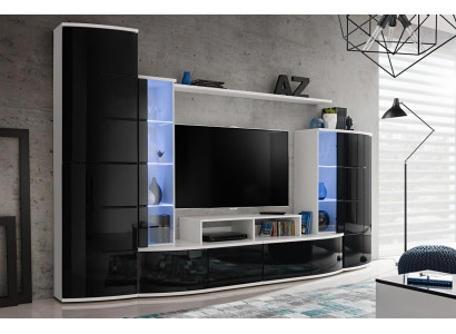 Černý židlička obývací pokoj Luxus sada vitrína TV stojan dřevěný nábytek Nový