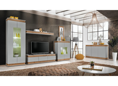 Obývací pokoj set 5 kusů TV stojan Moderní Vitrína Dřevo Nábytek Luxus Šatník Nový