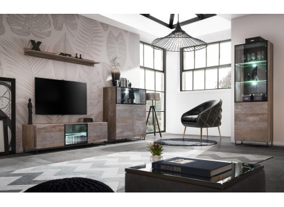 Moderní obývací pokoj set TV stojan design nábytek vitrína Nový dřevěný nábytek