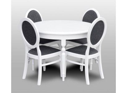 Klasický kulatý dřevěný stůl design jídelní stůl + 4 židle