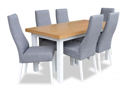 Jídelní set kompletně se stůlem 4x židle Sada 7dílná. Nová dřevěná jídelní sestava.