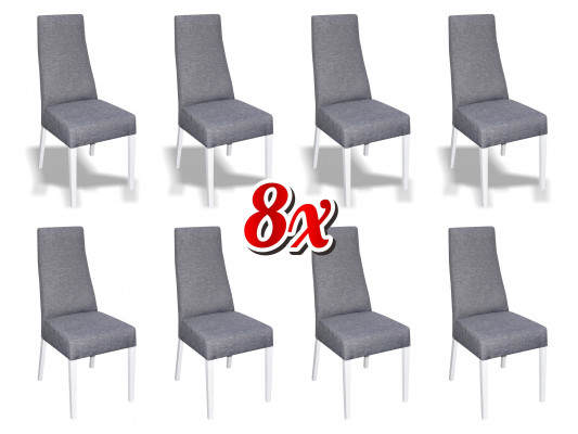 Jídelna 8x židle Sada židlí Křeslo Kuchyňský nábytek Nový design potah kůže textilní nábytek