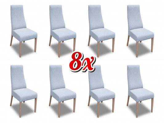 Jídelna 8x židle Sada židlí Křeslo Kuchyňský nábytek Nový design potah kůže textilní nábytek