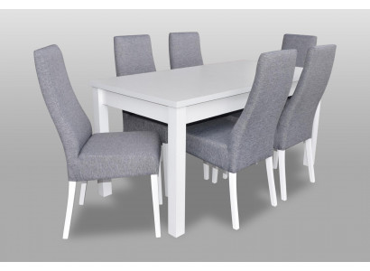 Kompletní sada jídelního stolu 6x židlí jídelní místnost skupina dřevěný stolek stoly 7 kusů nový