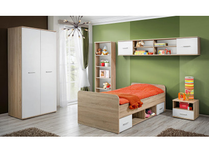 Kompletní dětský pokoj set Noční stolek Designová postel Moderní šatní skříň Nábytek