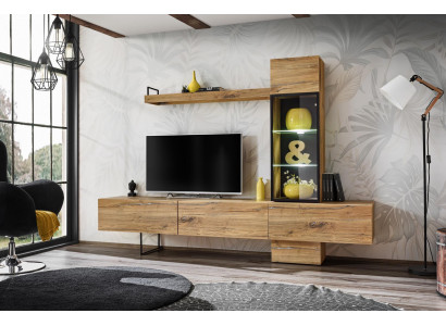 Obývací stěna designová sada obývacího pokoje Lowboard polička na zeď TV stojan Nový nábytek