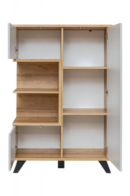 Obývací pokoj knihovna Dřevěná kancelářská skříň Regál Luxusní dřevěný nábytek Design