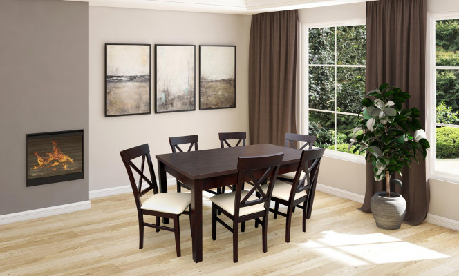 Kompletní sada jídelního stolu 6x židlí jídelna Skupina odstranění kamenů Stoly 7 kusů