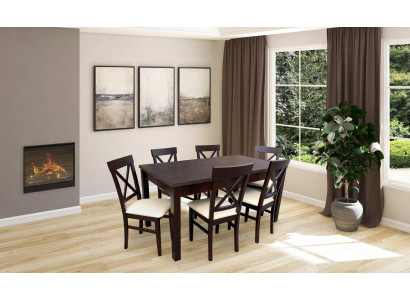 Kompletní sada jídelního stolu 6x židlí jídelna Skupina odstranění kamenů Stoly 7 kusů