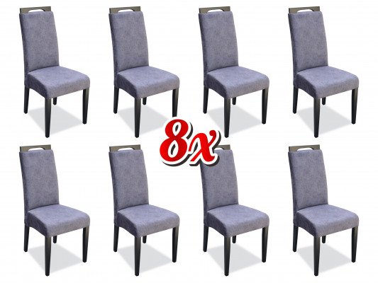 Jídelní židle látkové set 8x křeslo textilní židle designéři dřevěné polstrovaný nábytek