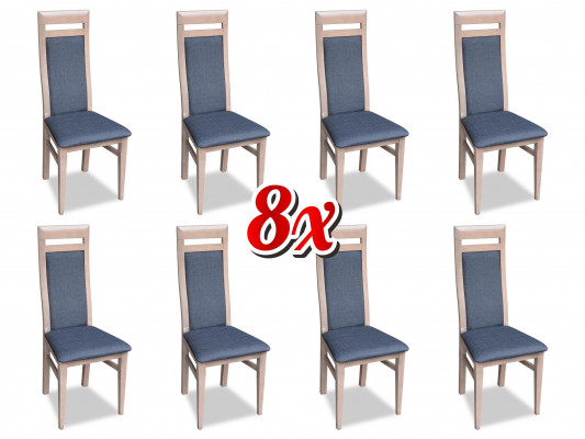 Jídelní židle Set Souprava Židle s opěrkou Kompletní skupina Obývací pokoj 8 kusů Nové