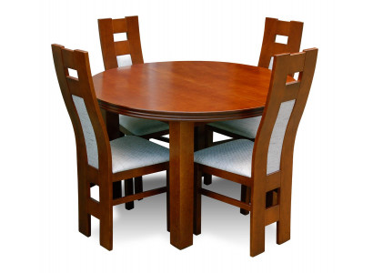 Kompletní sada jídelní stůl jídelna 4x židle set jídelní skupiny dřevěné stoly 5 kusů