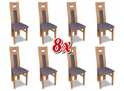 Garnitur Komplett 8x Designer Stuhl Set Esszimmer Lehn Polster Sitz Stühle Stoff -> Souprava kompletních 8x designérských židlí pro jídelnu s opěrkou, čalouněním, sedáky a látkou