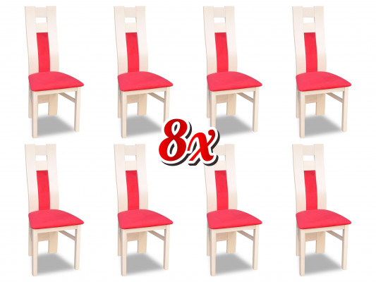 Garnitur Komplett 8x Designer Stuhl Set Esszimmer Lehn Polster Sitz Stühle Stoff -> Souprava kompletních 8x designérských židlí pro jídelnu s opěrkou, čalouněním, sedáky a látkou