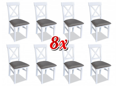Jídelní židle Textil Set 8x židle Designer Dřevo Tkanina Čalouněné židle Gastro
