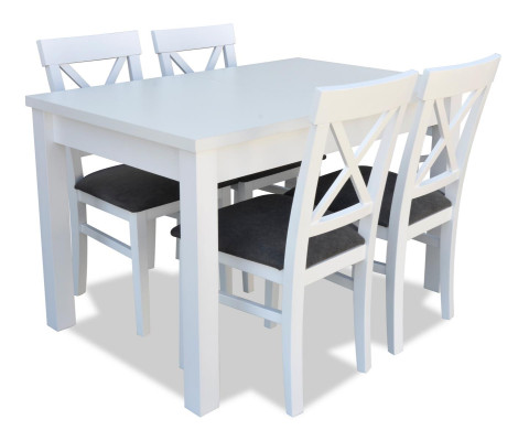 Design Holz Esszimmer Set Tisch 4x Lehn Stühle Set Garnitur Polster 5tlg Lehn