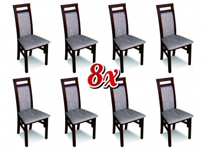 Jídelní židle textilní skupina oblečení dřevo set 8x židle set křeslo oblečení