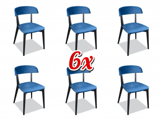 Garnitura sada kompletního designu, křeslo 6x židlí potah z textilie, skupina jídelní židlí.