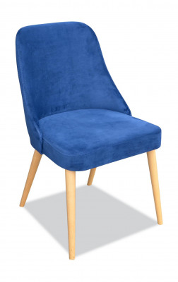 Elegantní moderní sada nábytku do jídelny ze dřeva se 4 židlemi luxusního nového modrého provedení.
