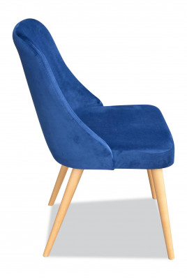 Elegantní moderní sada nábytku do jídelny ze dřeva se 4 židlemi luxusního nového modrého provedení.