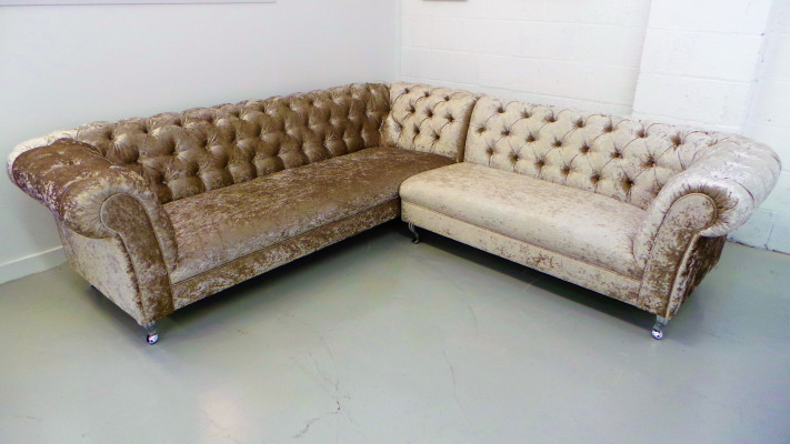 Chesterfield rohová pohovka gauč polštář nový nábytek pohovka rohová kožená pohovka textil