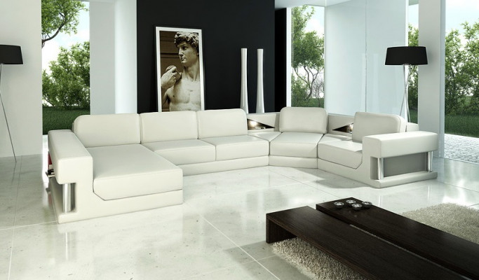 Pohovka do tvaru L Čalouněná pohovka Sedací souprava Rohová sezení Kožená látková PH28