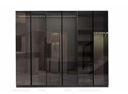 Moderní šedá šatní skříň Ložnice Skříně Designérské vybavení