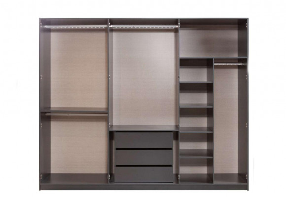 Moderní šedá šatní skříň Ložnice Skříně Designérské vybavení