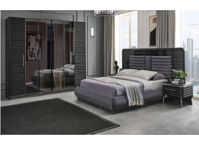 Nástěnná postel Dřevěné noční stolečky Šatní skříň Designová ložnice Sada