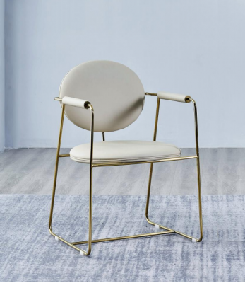 Bílá jídelní židle designer nerezová židle jednomístná moderní nábytek