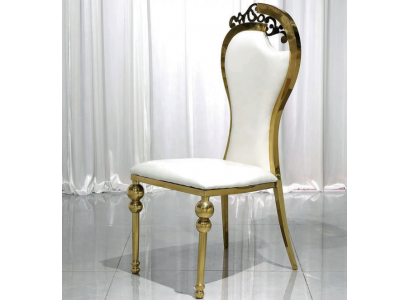 Klasická jídelna Bílý-zlatý židle Čalouněné židle Dřevěné židle Nové