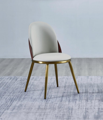 Bílá-zlatá židle Elegantní jednosedadlové křeslo Potahované židle ze nerezové oceli