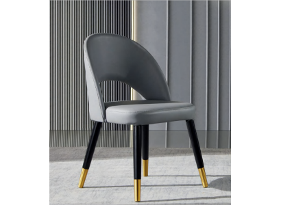 Moderní šedá jídelní židle 1-místná designová židle ze dřeva