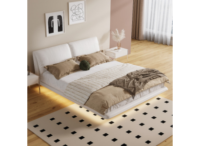 Bílá ložnice postel design textilní postele luxusní dřevěné manželské postele