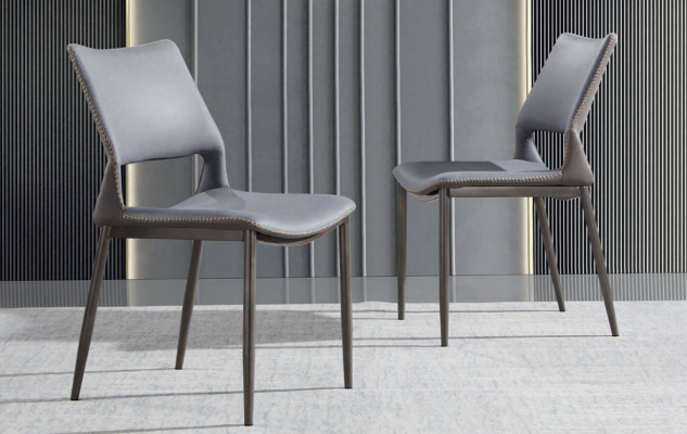 Šedá jídelní židle designéra 1-sedačka luxusní křesla s opěrkou, nová.