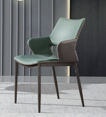 Hnědozelené dřevěné židle do jídelny, designové dřevěné židle, moderní křesla s opěrkou.