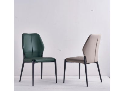 Zelená designová kůže Křeslo Moderní jídelní židle Kuchyňský nábytek Nový